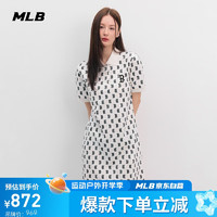 MLB 连衣裙满印老花POLO领长款T恤短袖夏运动时尚3FOPM0143-43CRS-XS