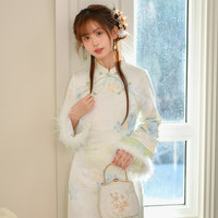 原创新中式温婉淑女改良式旗袍连衣裙女初春春季女装