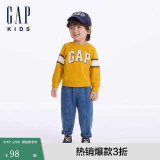 Gap 男童2024秋季新款印花logo卫衣儿童装642581