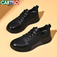 卡帝乐鳄鱼皮鞋男春秋季牛皮商务正装布洛克雕花英伦风休闲新郎结婚男鞋 5706黑色 42