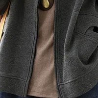 子牧棉麻2024秋装 女复古宽松型拉链纯色外套长袖立领显瘦开衫上衣5507 深灰色 XL(125-140斤)