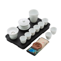京东京造整套茶具功夫茶具高端泡茶会客茶杯套装白瓷盖碗装