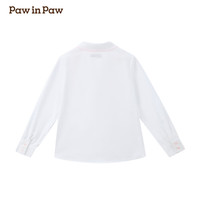 PawinPaw卡通小熊童装25年春季女童基本款百搭翻领长袖衬衫 Ivory象牙色/39 120 cm