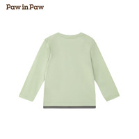 PawinPaw卡通小熊童装2025年春夏男女宝圆领宽松长袖T恤百搭 Green绿色/40 80 cm