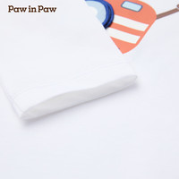 PawinPaw卡通小熊童装2025年春夏男女宝圆领宽松长袖T恤百搭 Ivory象牙色/39 130 cm