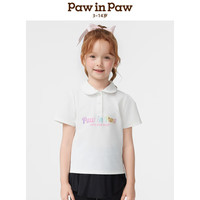 PawinPawPawinPaw卡通小熊童装25年春季新款女童POLO翻领镭色印花运动T恤 / 150