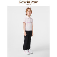 PawinPawPawinPaw卡通小熊童装25年春季女童POLO翻领镭色印花运动T恤 Ivory象牙色/39 150