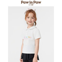 PawinPawPawinPaw卡通小熊童装25年春季女童POLO翻领镭色印花运动T恤 Pink粉红色/25 120