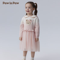 Paw in Paw PawinPaw卡通小熊童装2025年春夏新款女宝宝POLO领连衣裙舒适 Pink粉红色/25 90 cm