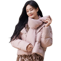 茵曼（INMAN）鸭绒九江羽绒服防风冬女装新款连帽外套