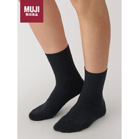 无印良品（無印良品 MUJI）合脚直角 袜口无橡筋 缆绳图案袜DAJ74C4A 黑色 23-25cm 