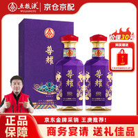 五粮液 WULIANGYE 股份出品 尊耀紫龙礼盒52度浓香型白酒500ml*2瓶年货送礼双支