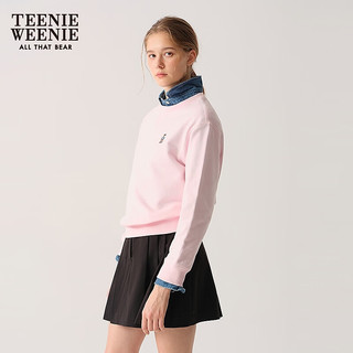 Teenie Weenie小熊女装卫衣2025春季学院休闲美式圆领上衣 浅粉色 165/M M (165/)