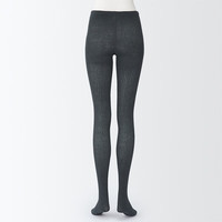 無印良品 MUJI（無印良品 ）女式 合脚直角 罗纹织裤袜 连脚裤袜 打底袜连脚袜 DGE06A3A 炭灰色 XXL(身高170-175 臀围105-110A)