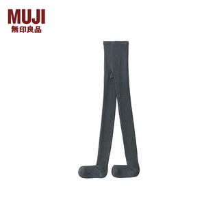 无印良品（MUJI）女式 合脚直角 罗纹织裤袜 连脚裤袜 打底袜连脚袜 DGE06A3A 炭灰色 L(身高160-165 臀围95-100A)