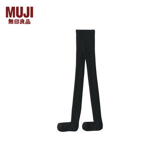 无印良品（MUJI）女式 合脚直角 罗纹织裤袜 连脚裤袜 打底袜连脚袜 DGE06A3A 黑色 XS(身高145-150 臀围80-85A)