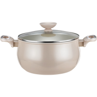 三四钢（SSGP）汤锅煲汤煮粥炖锅钛陶瓷不粘家用大肚锅电磁炉燃气24cm 31612 0氟陶瓷 无蒸格： 24cm