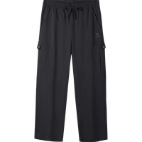 CAMEL骆驼运动工装裤男2024秋季阔腿裤宽松户外防泼水登山裤女 J14CA66645，幻影黑，男 2XL