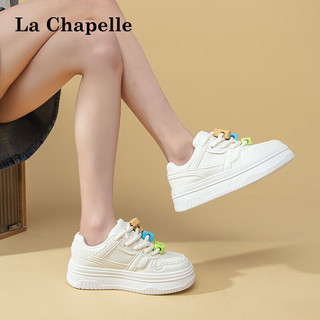 拉夏贝尔（La Chapelle）女鞋板鞋女厚底百搭潮流休闲小白鞋低帮轻便运动鞋子女