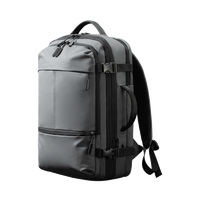 探界者大容量旅行背包防泼水可扩容主仓可容纳17英寸电脑皮膜布双肩包 灰色