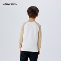 匡威（Converse）匡威儿童t恤长袖男童内搭打底衫女童上衣男童衣服纯棉童装长袖T恤 燕麦色 160 /80 【身高158-170cm】