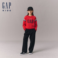 Gap【大小童同款】男女童2024秋冬新年款蛇年撞色抓绒卫衣619662 红色 140 cm(10-11岁)亚洲尺码 140cm(10-11岁)亚洲尺码