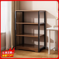 爱家猫 LOVEHOODCAT左印书架落地置物架靠墙简易书本收纳架多层桌面旁小架子办公室展 3层 原野橡木色  60*66