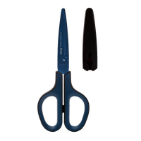 日本PLUS普乐士剪刀涂氟不粘胶家用厨房3D镀钛涂层防锈剪子带保护套手工剪便携式省力办公文具 【3D镀钛/省力防沾】棕色