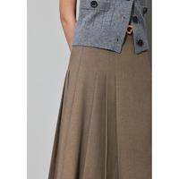 丽丽 LILY【2024冬款】都市赫本风别致百褶通勤款显瘦高腰A字半身裙