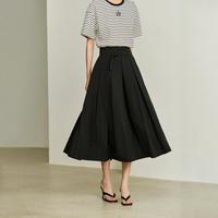丽丽 LILY【2024冬款】复古赫本风百褶气质腰带通勤款高腰A字半身裙