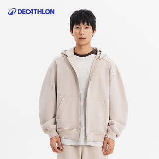 迪卡侬 DECATHLON SPW多元宇宙男女同款休闲宽松户外运动连帽外套米色M-5448088