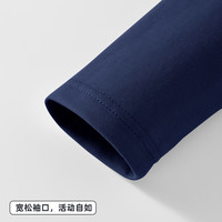 迪士尼（Disney）童装儿童长袖圆领上衣童装时尚插肩纯棉男女童秋装打底衫 迪滑板米奇藏青 120