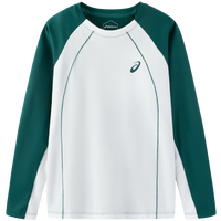 亚瑟士（asics）童装运动插肩袖T恤吸湿排汗抗菌针织内搭2025年春季331251003050 131白绿色 120