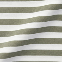 無印良品 MUJI(無印良品 )婴童 圆领 条纹短袖T恤 童装 宝宝t恤 儿童童装 CCE03A3S 卡其绿条纹 90