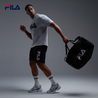 斐乐FILA 男款沙滩裤亮色logo五分裤休闲短款欧版 黑色 L
