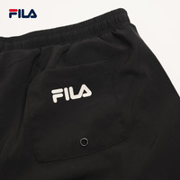 斐乐FILA 男款沙滩裤亮色logo五分裤休闲短款欧版 黑色 XXL