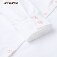 PawinPaw卡通小熊童装25年春季女童基本款百搭翻领长袖衬衫 Ivory象牙色/39 130 cm