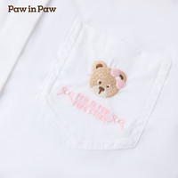 PawinPaw卡通小熊童装25年春季女童基本款百搭翻领长袖衬衫 Ivory象牙色/39 120 cm