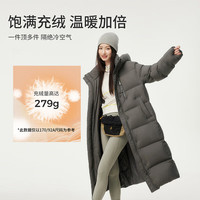 坦博尔冬季羽绒服女长款连帽加厚面包服小个子秋冬保暖外套TBF530832D 黑色 165/88A