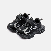 Kappa Kids卡帕童鞋儿童鞋运动鞋子秋季网面透气休闲鞋跑鞋 黑色 26 适合脚长16.3cm 26码适合脚长163mm