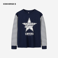 匡威 2026春夏新款儿童100％纯棉拼接打底衫