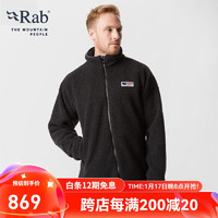 Rab 英国男保暖摇粒绒夹克户外运动防风风衣轻质舒适耐磨807g QFC-24 黑色 M