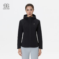 KOLON SPORT 可隆徒步登山女士横纹针织夹克口袋抗菌户外运动外套