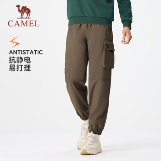 骆驼（CAMEL）加绒户外登山裤男防泼水束脚工装裤 J14CA6L6660 礁石棕 L 【男】加绒6660，礁石棕