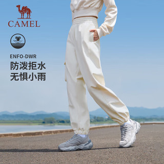 骆驼（CAMEL）加绒户外登山裤女防泼水束脚工装裤 J24CZ0L7663 燕麦卡 XL 【女】加绒7663，燕麦卡