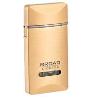 镜花水月创意金属防风充气打火机个性超薄男士直冲电子点烟器透明气窗可看到气体烟具