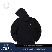 FRED PERRY 男士卫衣冬季休闲重磅抽绳连帽麦穗宽松M2643 NYX/藏青色 L