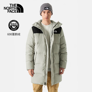 THE NORTH FACE 北面 羽绒服男户外保暖鹅绒长款7W7K 灰色/ODQ XXL 2XL