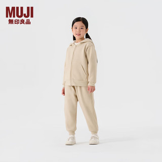 MUJI 无印良品（MUJI）大童 内侧抓绒休闲裤 加厚卫裤儿童裤子童装男童女童CB26CC4A 象牙白色