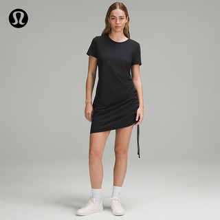 lululemon丨Cinch-Hem 女士单侧抽绳高克重棉混纺连衣裙 LW1EYXS 黑色 14